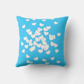 Coussin Bleu Clair Et Coeurs Blancs Doux, Enfants (Verso)