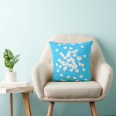Coussin Bleu Clair Et Coeurs Blancs Doux, Enfants (Chaise)