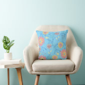 Coussin bleu clair Fleurs (Chaise)