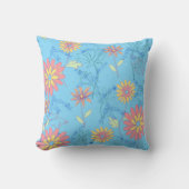 Coussin bleu clair Fleurs (Recto)