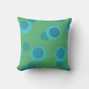 Coussin Bleu clair, sarcelle, points rétro ardoise sur Oli