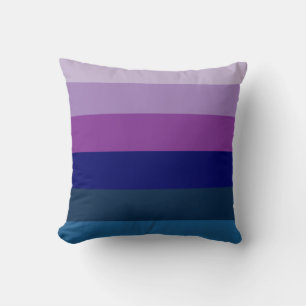 Coussin Bleu cosmique et rayures violettes