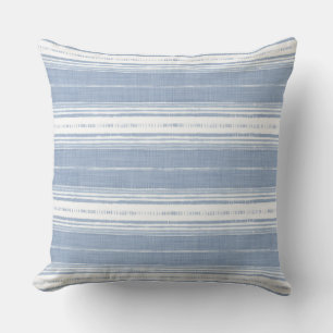 Coussin Bleu côtier et blanc rayé
