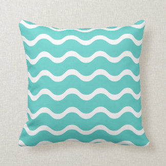 Coussin Bleu d'Aqua avec le motif de vagues