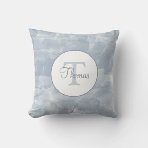 Coussin Bleu d'aquarelle Dusty personnalisé