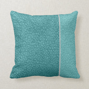 Coussin Bleu d'automne solide sur bande de gris bleu Turqu