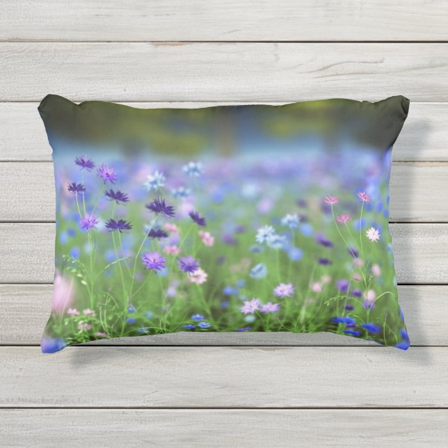 Coussin bleu de bleuet (Devant)