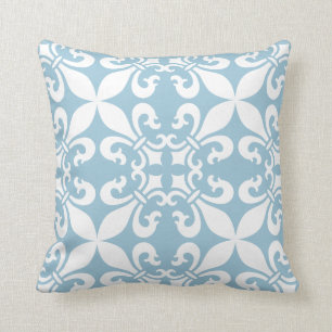 Coussin Bleu de ciel de French Fleur de Lys Pattern