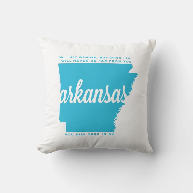 Coussin bleu de ciel des textes | de chanson de l'Arkansas (Recto)