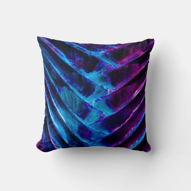 Coussin Bleu de cobalt et voyageur pourpre vibrant de (Recto)