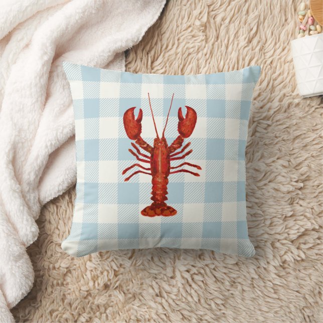 Coussin Bleu de homard En vichy vérifier le littoral (Couverture)