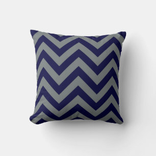 Coussin Bleu de marine, Charcoal Grand Chevron ZigZag Moti