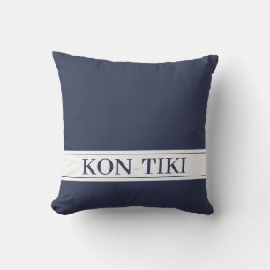 Coussin Bleu de marine. Nom du bateau. Nautique