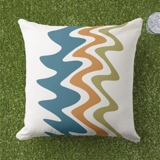 Coussin Bleu de mer Citrouille orange vert olive (Herbe)