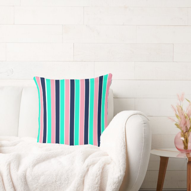 Coussin Bleu de mer, rose et bleu marine (Canapé)