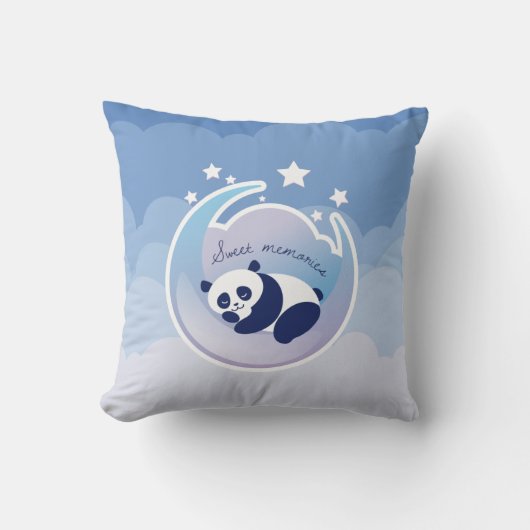 Coussin bleu de panda de sommeil (Recto)