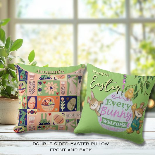 Coussin Bleu de Pâques style courbé