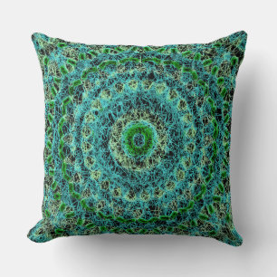 Coussin Bleu de plage et Spiderweb vert