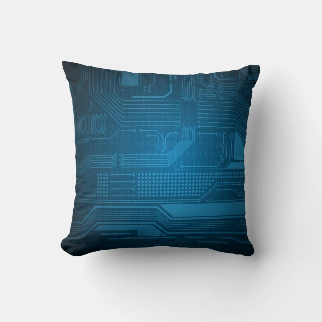 Coussin bleu de technologie de code binaire de (Recto)