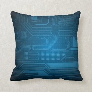 Coussin bleu de technologie de code binaire de