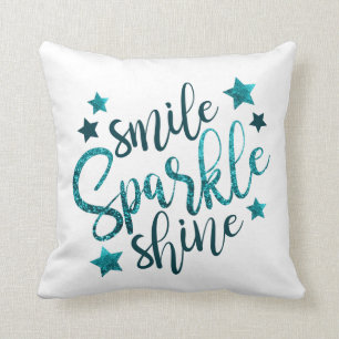 Coussin bleu d'étincelle de Faux de mer pour elle