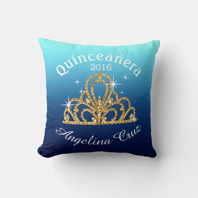 Coussin Bleu d'ombre de Bokeh Bling | de diadème de (Recto)