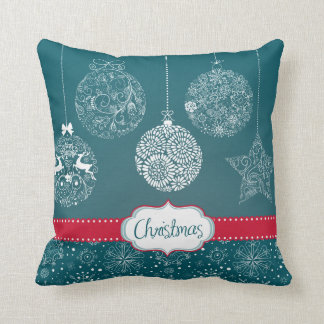 Coussin bleu d'ornement de Noël de KRW