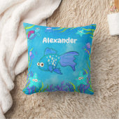Coussin Bleu doux sous la mer Poisson et Starfish (Couverture)