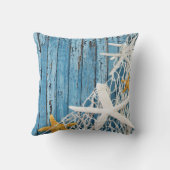 Coussin Bleu en bois | de plage de fabrication d'étoiles (Verso)