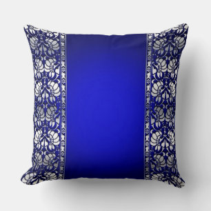 Coussin Bleu et argent élégant