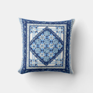 Coussin Bleu et Blanc