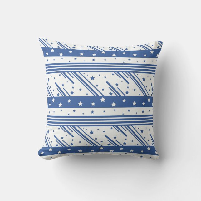 Coussin bleu et blanc Abstrait (Recto)