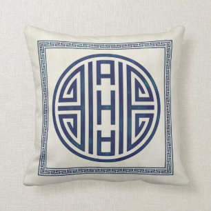 Coussin bleu et blanc coréen
