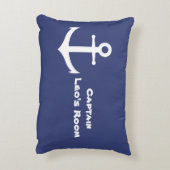 Coussin bleu et blanc d'Ancre nautique faite sur (Dos(Vertical))