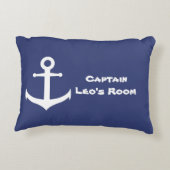 Coussin bleu et blanc d'Ancre nautique faite sur (Dos)