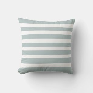 Coussin Bleu et blanc défraîchi des rayures classiques