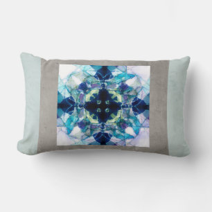 coussin bleu et blanc design d'art abstrait