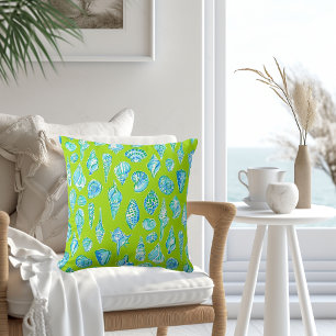 Coussin Bleu et Blanc Prépa Coquillages / Lime Côtière