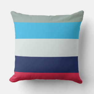 Coussin Bleu Et Bourgogne