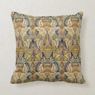 Coussin Bleu et carreau Antiqued par or