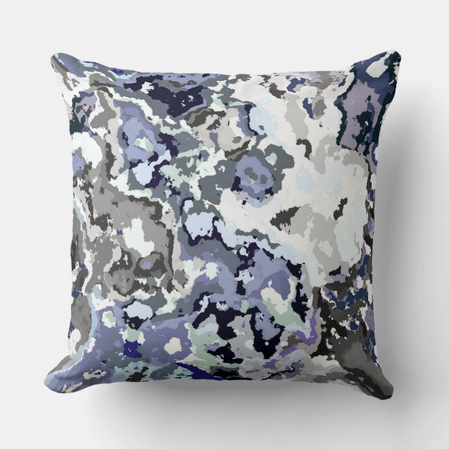 Coussin Bleu et gris Abstrait (Recto)