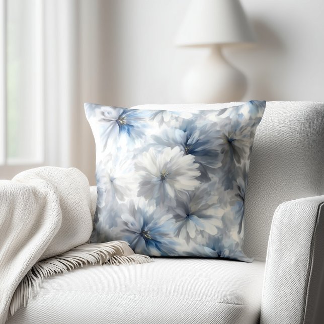Coussin Bleu et gris floral (Créateur téléchargé)
