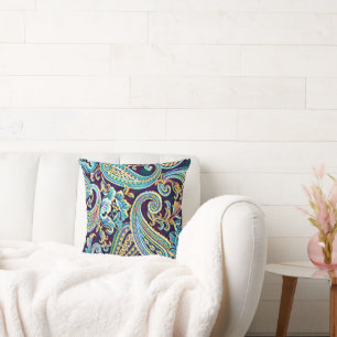Coussin Bleu et Jaune Dream Vintage Paisley