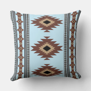 Coussin Bleu et marron de style sud-ouest