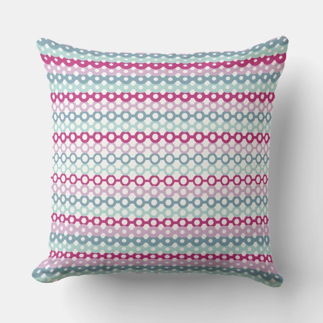 Coussin Bleu et rose géométrique (Recto)