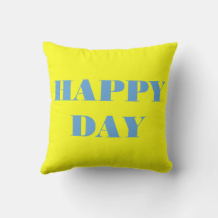Coussin Bleu Et tournesol jaune Joyeux Jour