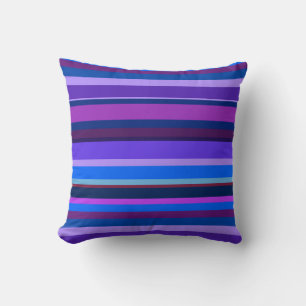 Coussin Bleu et violet bandes horizontales