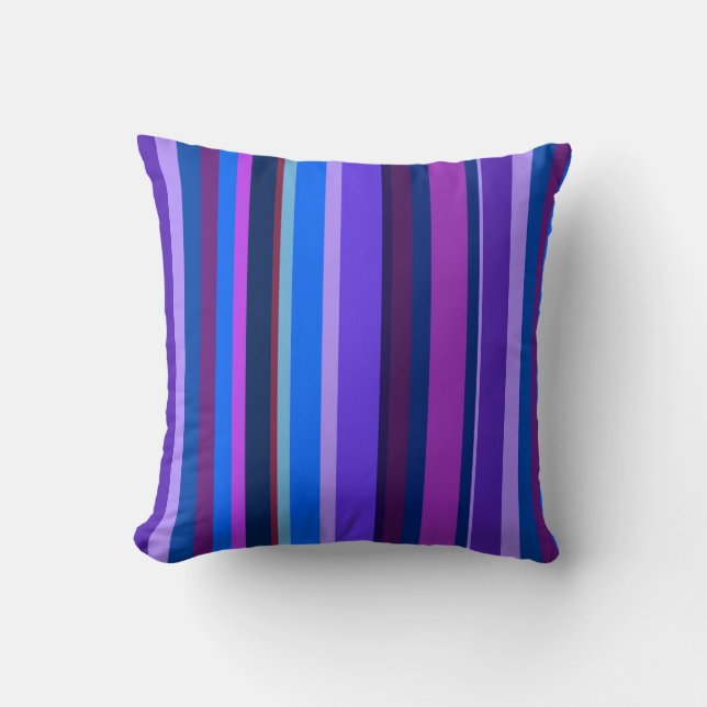 Coussin Bleu et violet bandes verticales (Recto)