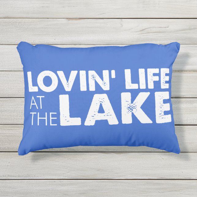 Coussin bleu extérieur de la vie de lac Lovin (Devant)