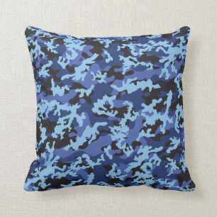 Coussin bleu fait sur commande de coussin de Camo